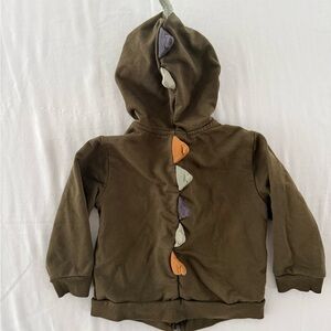 Tommy Bahama Baby Dinosaur Zip-Up With Spikes Olive Green Size 3T